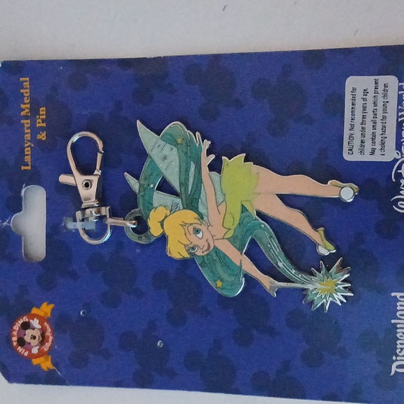 Disney Tinker Bell Green and Silver Keychain And Lanyard Pin. *Price Is Firm* - Picture 4 of 4